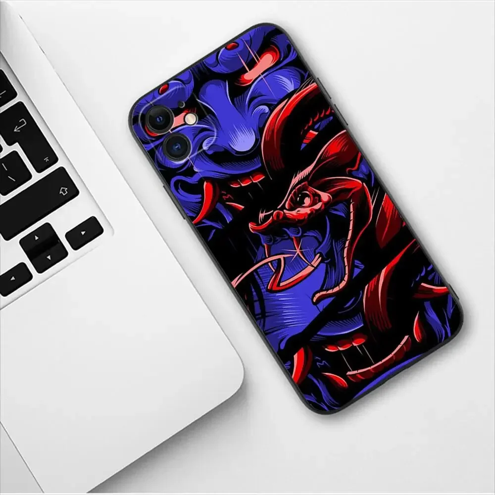 Japan Samurai Oni Mask Phone Case For Apple IPhone 15 13 12 11 14 Pro Max Mini XR X XS  Max 6 6S 8 7 plus Fashion TPU Soft Cover