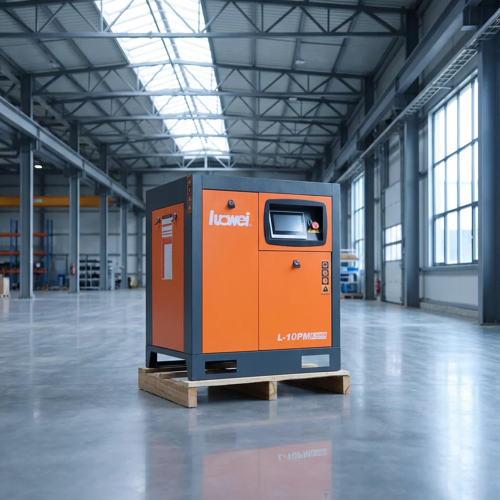Luowei 7.5kW 8bar 35.3CFM PM-VSD Industrial Air Compressor Heavy Duty CE Energy Saving Compressor Low Noise Screw Compressor