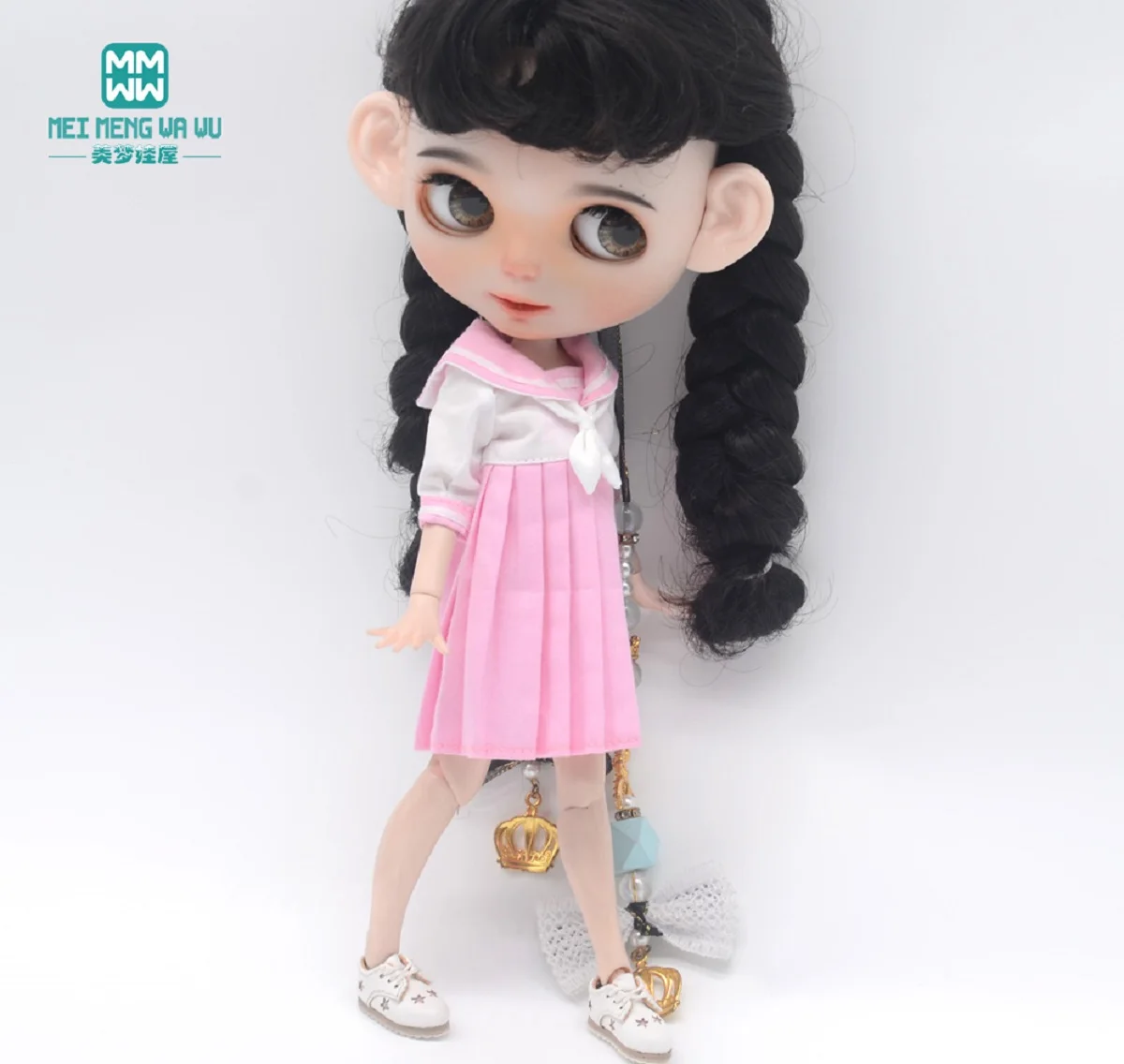 Blyth Doll Clothes fashion School uniform Lace socks, leather shoes for Blyth Azone OB23 OB24 1/6 doll accessories