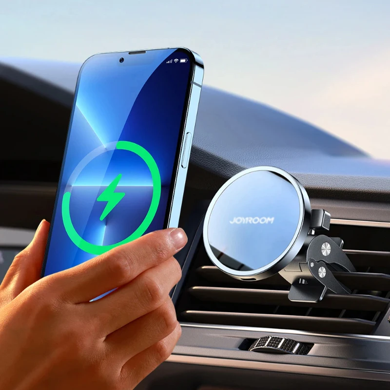 Car wireless charger magnetic air vent phone holder for Apple series car dashboard fast charging bracket