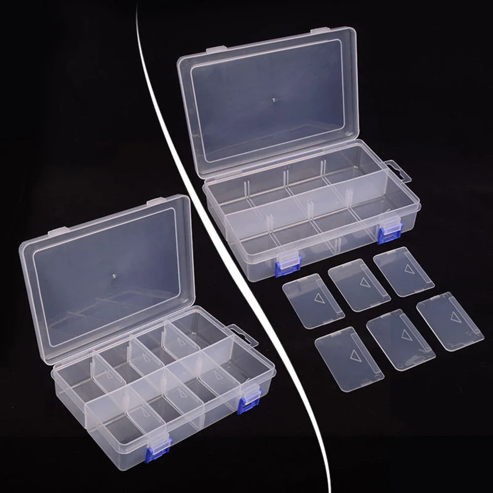 8 Grids Transparent Plastic Storage Jewelry Box Plastic Compartment Adjustable Container Storage Boxes Screws Tools Organizer