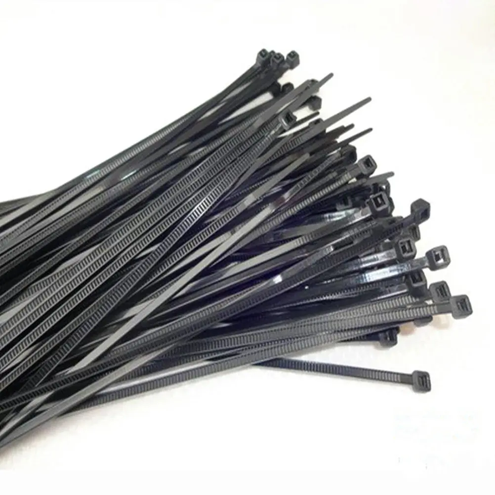 250Pcs Black Nylon Zip Ties Self-Locking Heavy Duty Cord Wrap for Cable Organization Wire Sorting Gift Bag Sealing