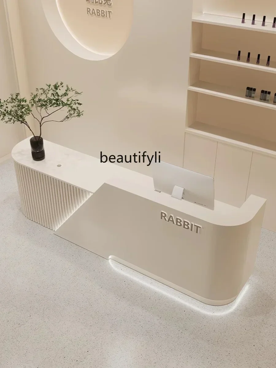 Simple Beauty Salon Reception Desk Clothing Store Multi-Function Cashier Hotel Lobby Foot Bath Front Desk Shop Bar Counter