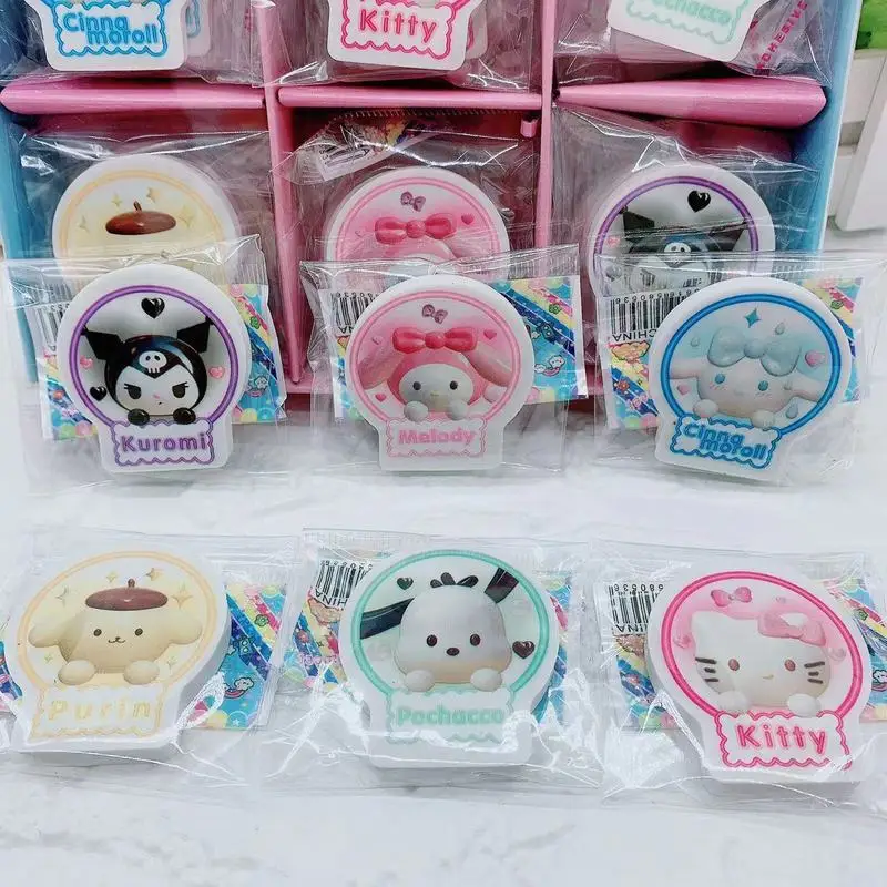 Imagem -05 - Sanrio Cartoon Eraser Kuromi Melody Pochacco Styling Material Escolar Primário Papelaria Prêmios Presente Requintado Atacado 30 Pcs