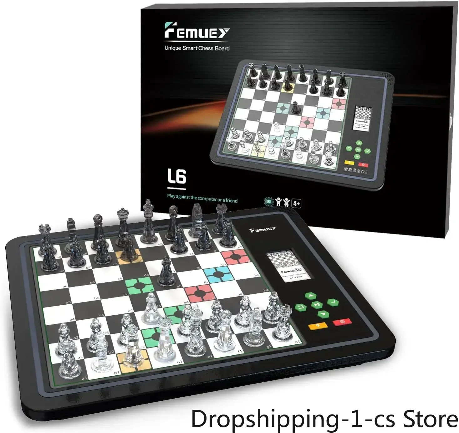 

Set, Chess Set Board Game, Computer Chess Game, Electronic Chess Game, LEDs,Built-in Battery, Great Partner for