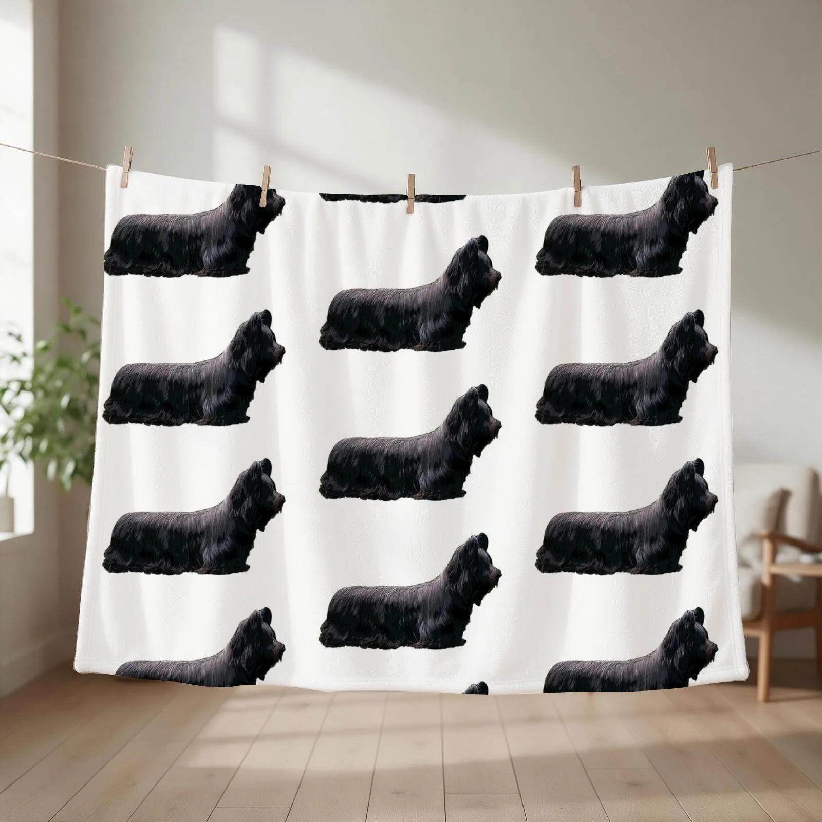 Skye Terrier Black Beauty Throw Blanket couch cozy soft plush fuzzy picnic outdoor blanket