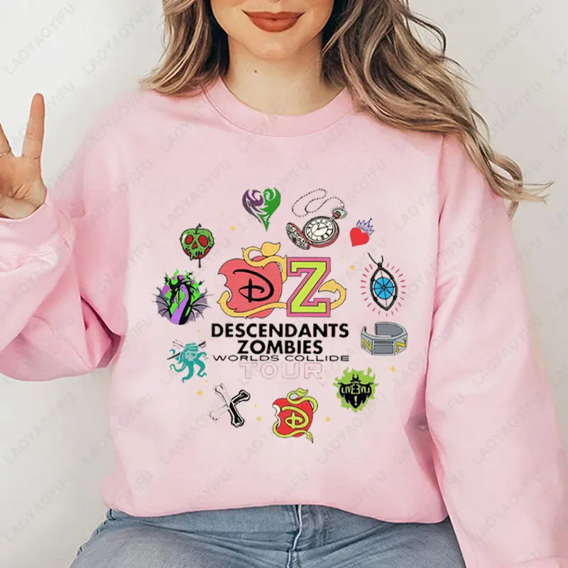 

Retro Descendants Zombies World Tour Crewneck Pullovers The Rise Of Red Characters Unisex Hoodies Descendants Concert Sweatshirt
