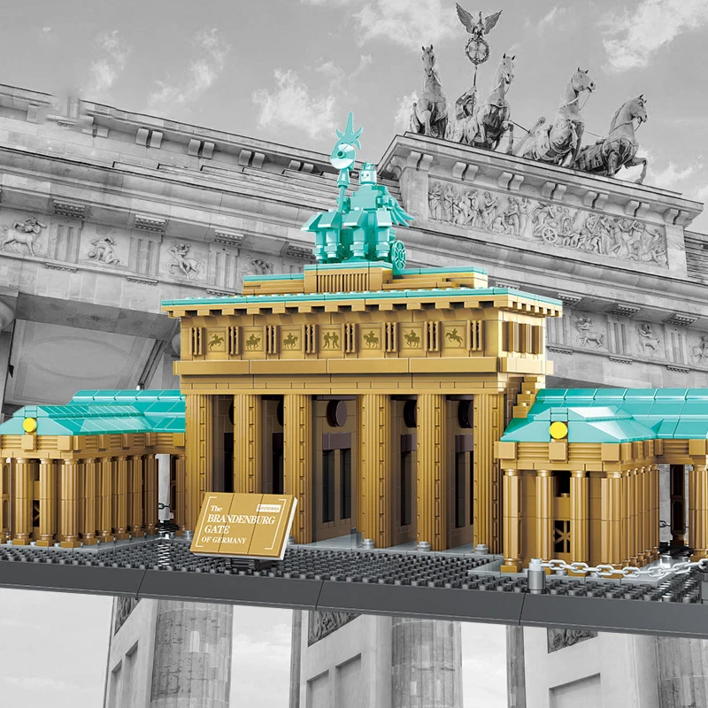 Duitsland Berlijn Brandenburg Gate Bouwsteen Wereldberoemde Historische Architectuur Model Bricks Speelgoed Collectie Voor Kinderen Geschenken