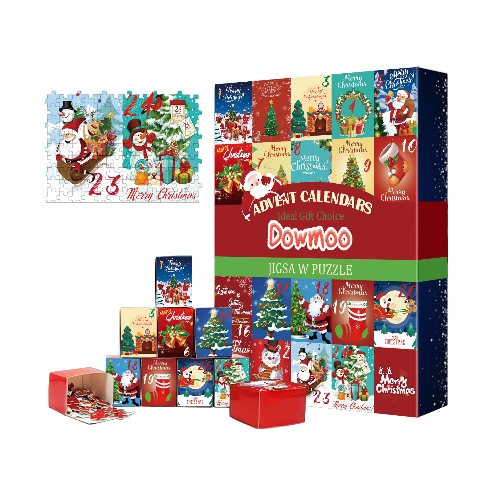 Christmas Advent Calendar Jigsaw Puzzle Countdown Gift Box Creative Xmas Surprise Puzzle Toy