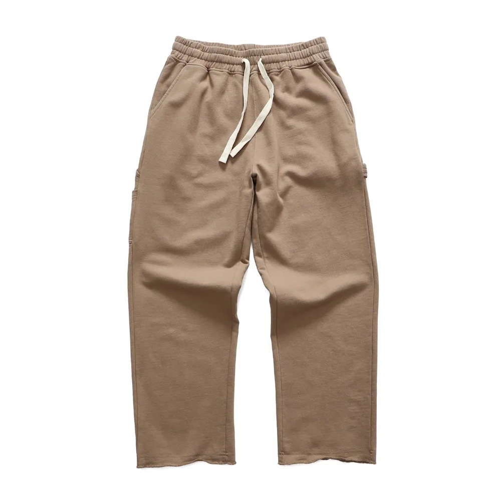 스트레이트 니트 스웨트팬츠 남성용 가을 겨울 스트레이트 캐주얼 팬츠 아메리칸 스타일 밴딩 카고 바지