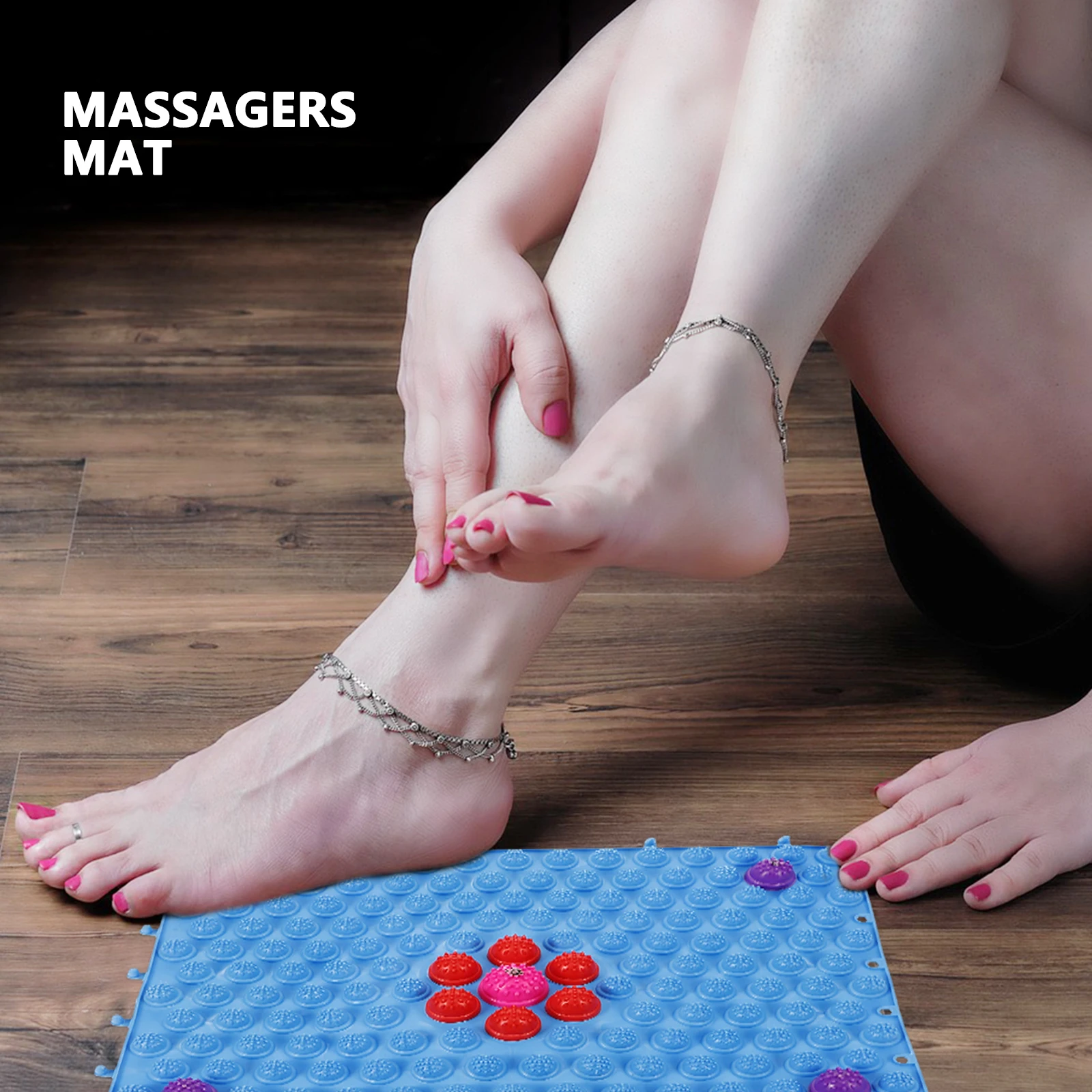 

Foldable Foot Massage Mat Home Use Safe Body Caring Tool Acupressure Travel Stress Fatigue Recovery Wooden Feet