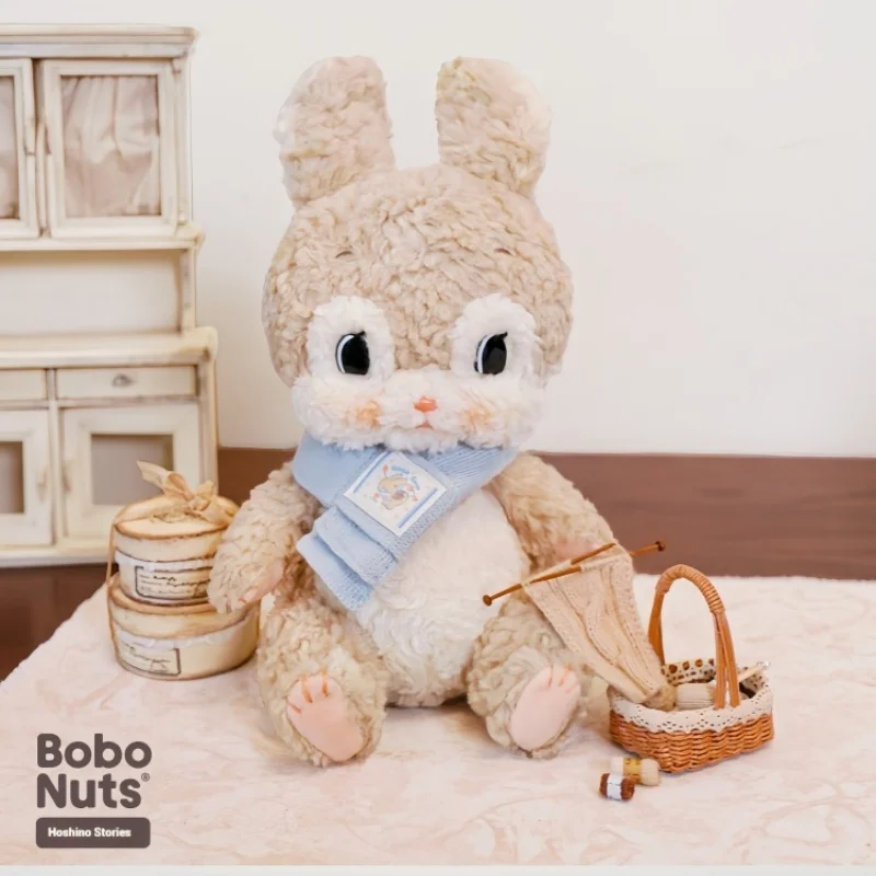 Echtes Bobonuts Little Luna Plüschtier, beruhigende gefüllte Kaninchenpuppe für Säuglinge und Mütter, 19 cm, weicher Stoff, ungiftiges Material