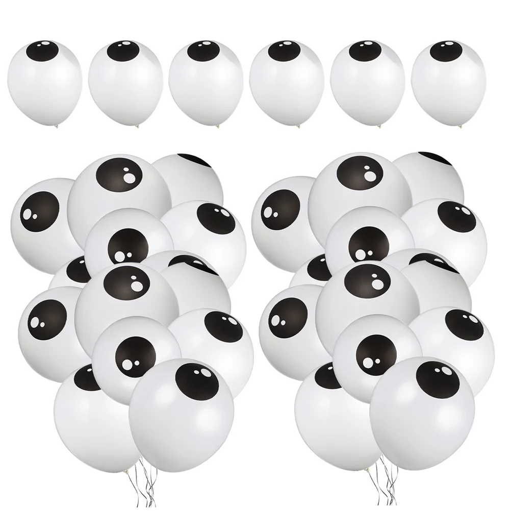 

200Pcs Eyeball Balloons Halloween Small Latex 5inch White Cartoon Eye Balloons Party Decorations Halloween Eyeball Balloon