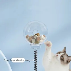 1pc Spring Cat Food Leakage Ball, Swing Self Entertainment Cat Treat Dispensing Ball Pet Puzzle Slow Feeder