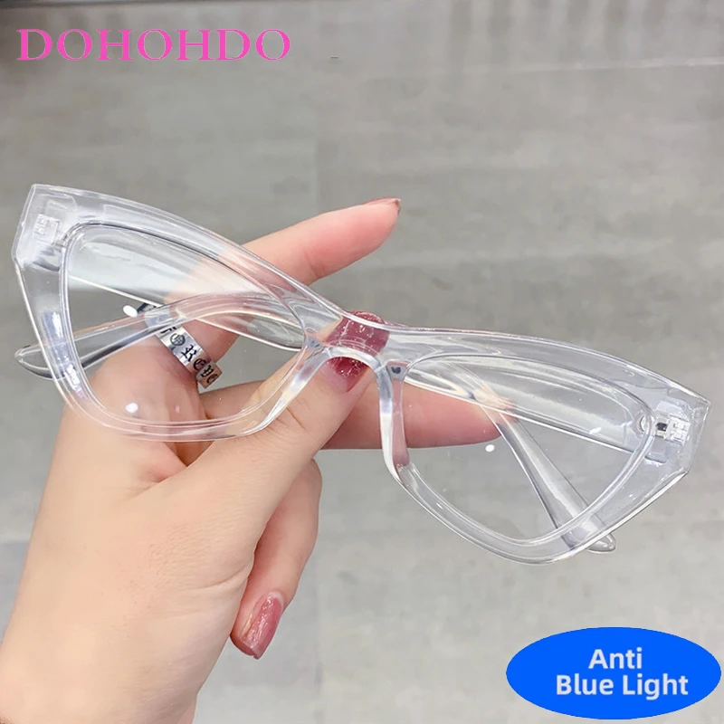 

Vintage Triangular Cat Eye Ladies Optical Glasses Trend Luxury Brand Designer Reading Glasses Anti-Blue Light Men Eyewear Gafas