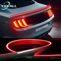 Car Tail Spoiler Flexible Sticker Led Strip Brake Auto Light Flash Red Turn Signal Lamp Flowing Waterproof Universal Auto 12V
