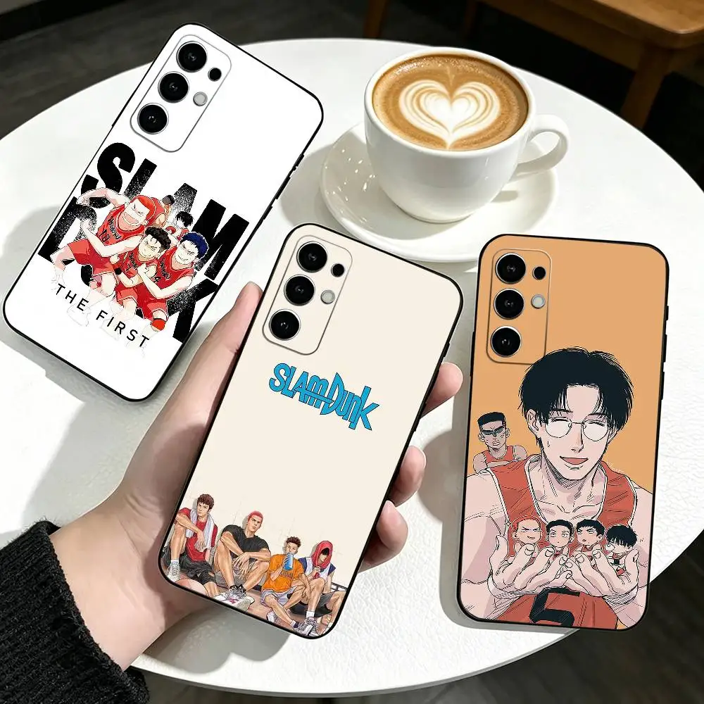Anime S-Slam Dunk Phone Case Black Silicone Soft For Samsung S25,S24,S21,S22,S23,S30,Ultra,S20,Plus,Fe,Lite