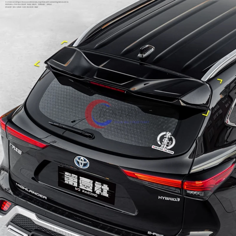 FOR Toyota Highlander 4th 2021-2024 New MC Mecha Shape Rear Trunk Spoiler Rear Wing Lip Carbon Fiber Wing Spoiler Car Stylin