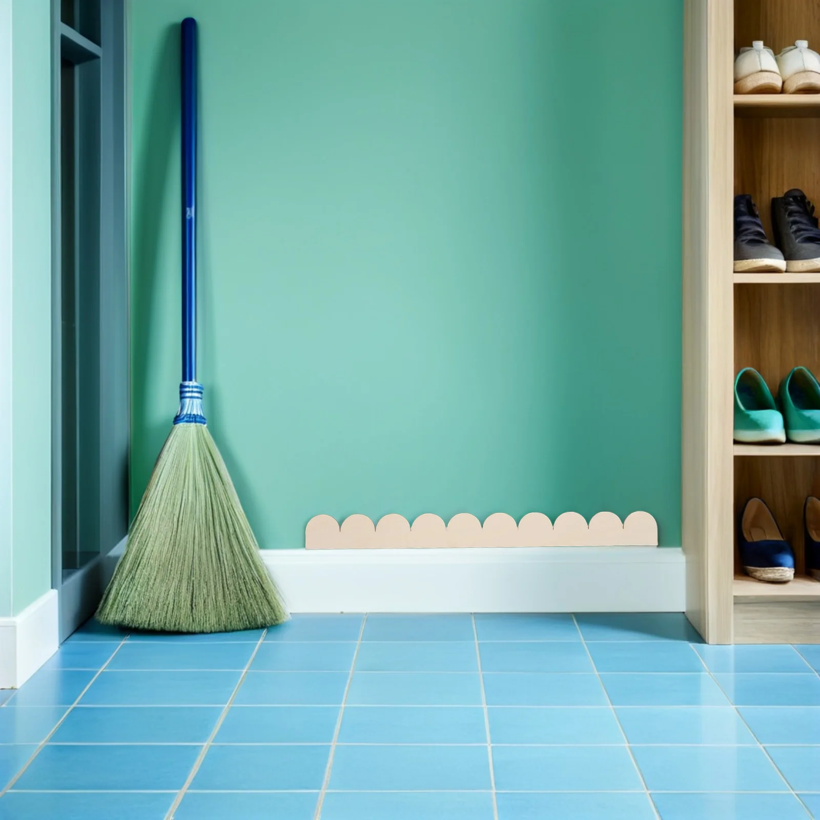 

20Pcs Unfinished Scalloped Wood Edge Trim Door Frame Border Cabinet Trim Wood Shelf Edge Molding Door Frame Decor