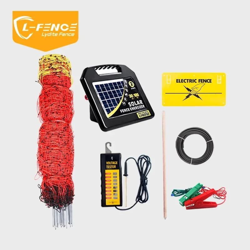 For Sustainable Farm Solar Electric Fence Energizer Netting Poultry Electric Fence Netting Kit