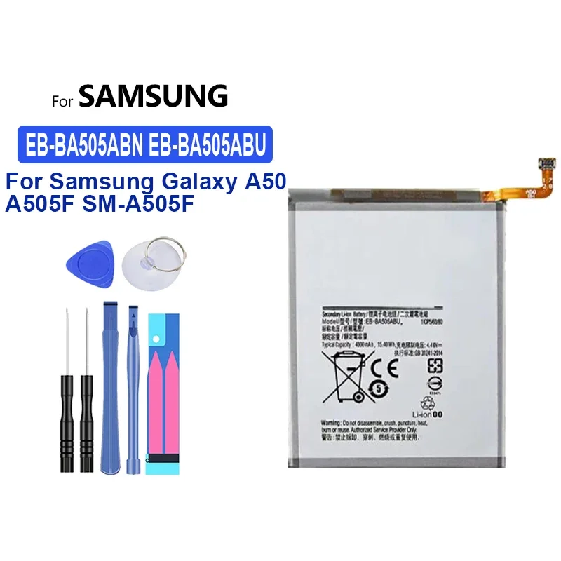 EB-BA505ABU 4000mAh Replacement Mobile Phone Battery For SAMSUNG Galaxy A50 A505F SM-A505F A505FN/DS/GN A505W A30s Batteries