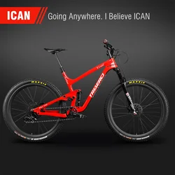 ICAN Newest 27.5er Plus Mountain Bike Full Suspension 130mm Travel Boost Mtb Bicycle 110*15/148*12mm Axle 200*51mm Shock