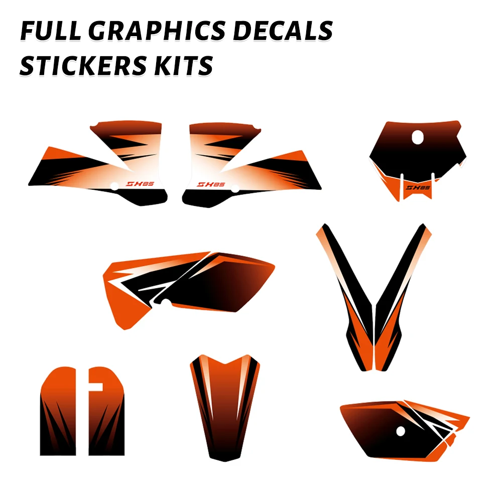 

Наборы декоративных наклеек для мотоцикла, пригодные для SX85 SX 85 2003 2004 2005, полная графическая фоновая наклейка, наклейка