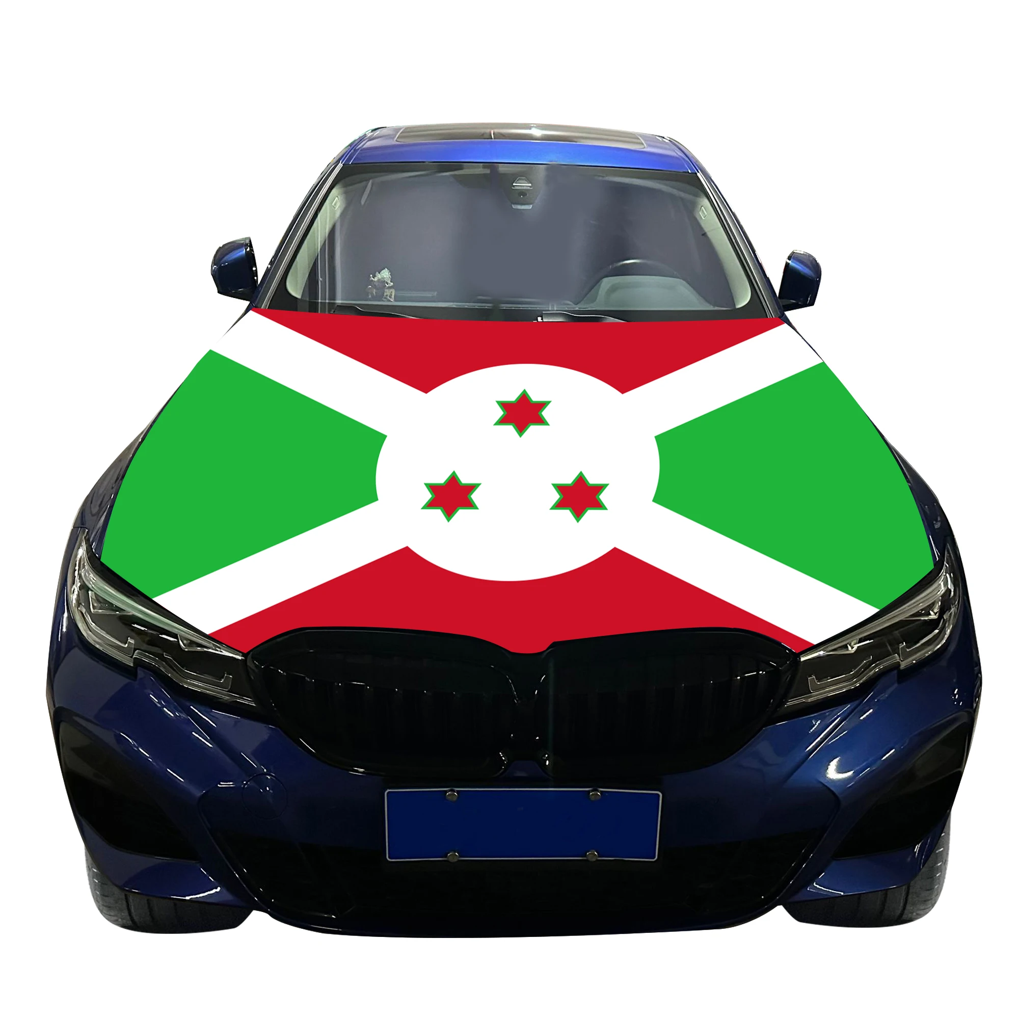 Benin Car Hood Cover Flag  Universal Size Elastic Polyester 120x150cm for Car Decor