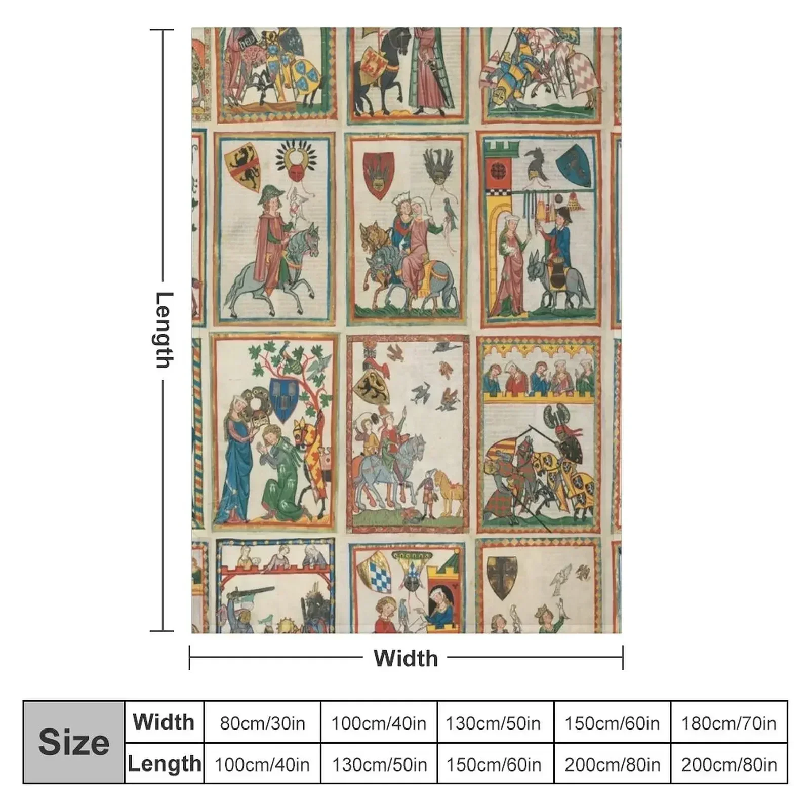 Codex Manesse Throw Blanket couch cozy soft plush fuzzy picnic outdoor blanket