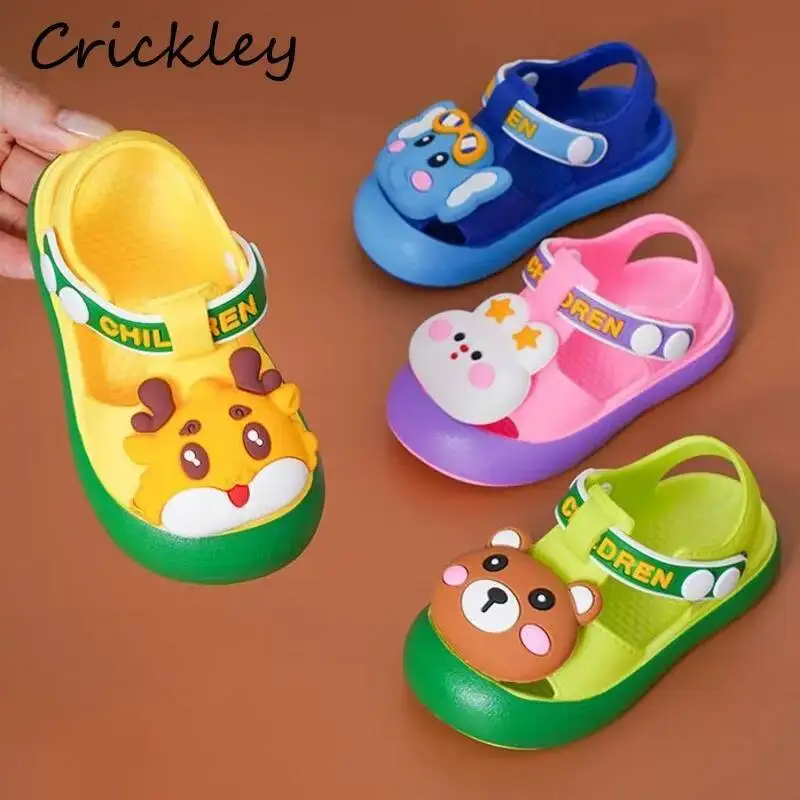 

Bunny Elephant Boys Girls Sandals Summer Bear Cartoon Soft Non Slip Children Sandals Closed Toe Waterproof Kids Beach Shoes