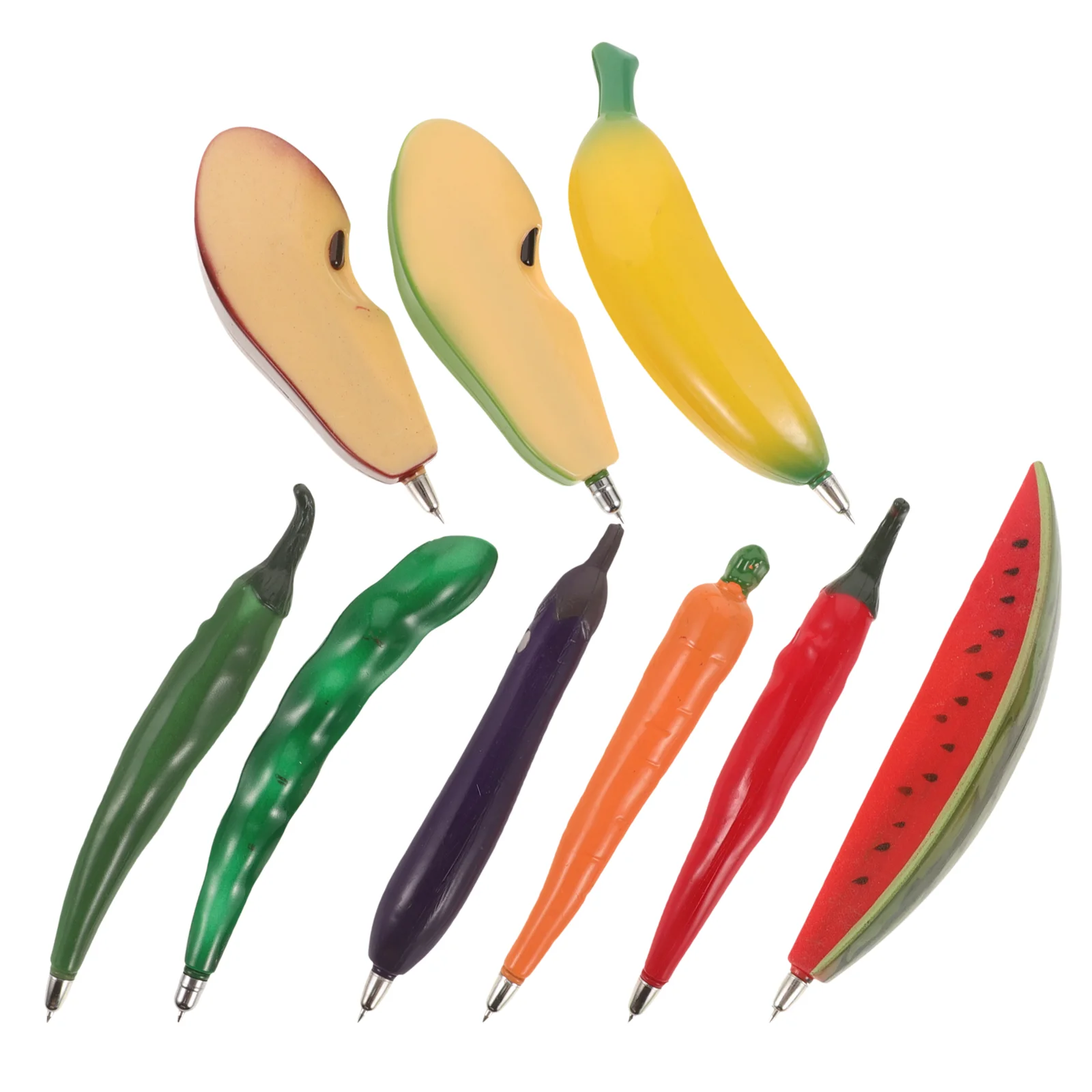 9 個フルーツ冷蔵庫マグネットボールペンスムーズな書き心地文具学生ギフト速乾性インク実用