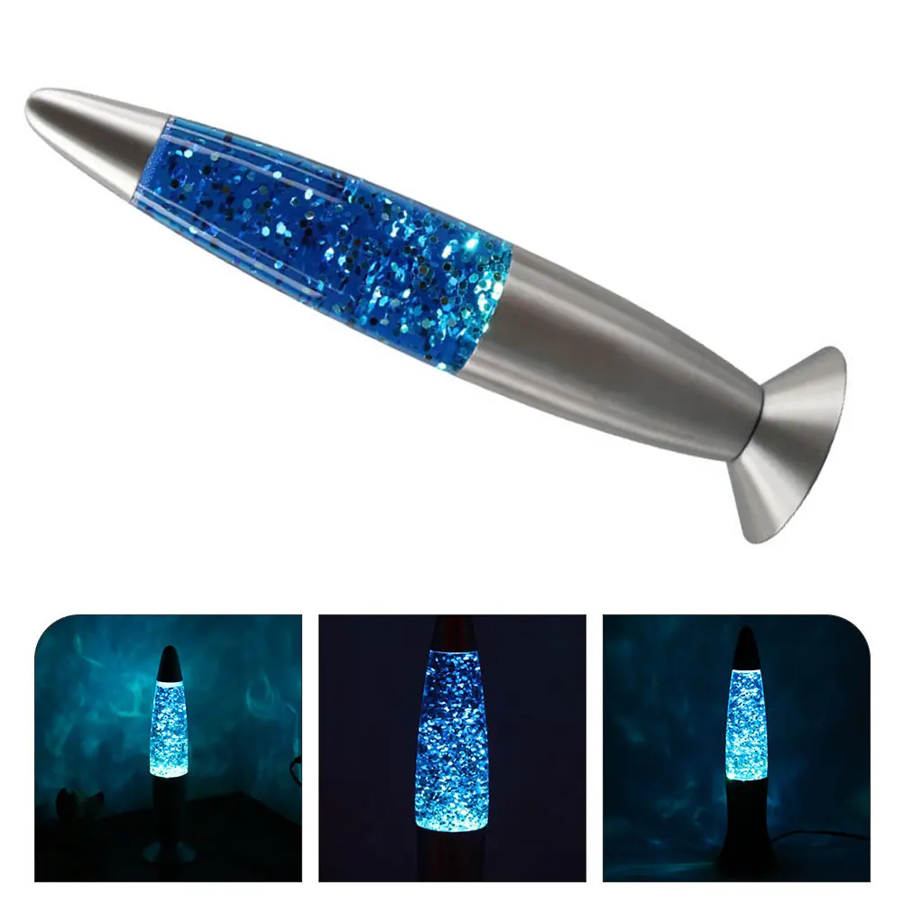 Small Night Light Bedside Lamp Decorative Glitter Nightlight Lamp with Liquid Calming Mood Soothing Light for