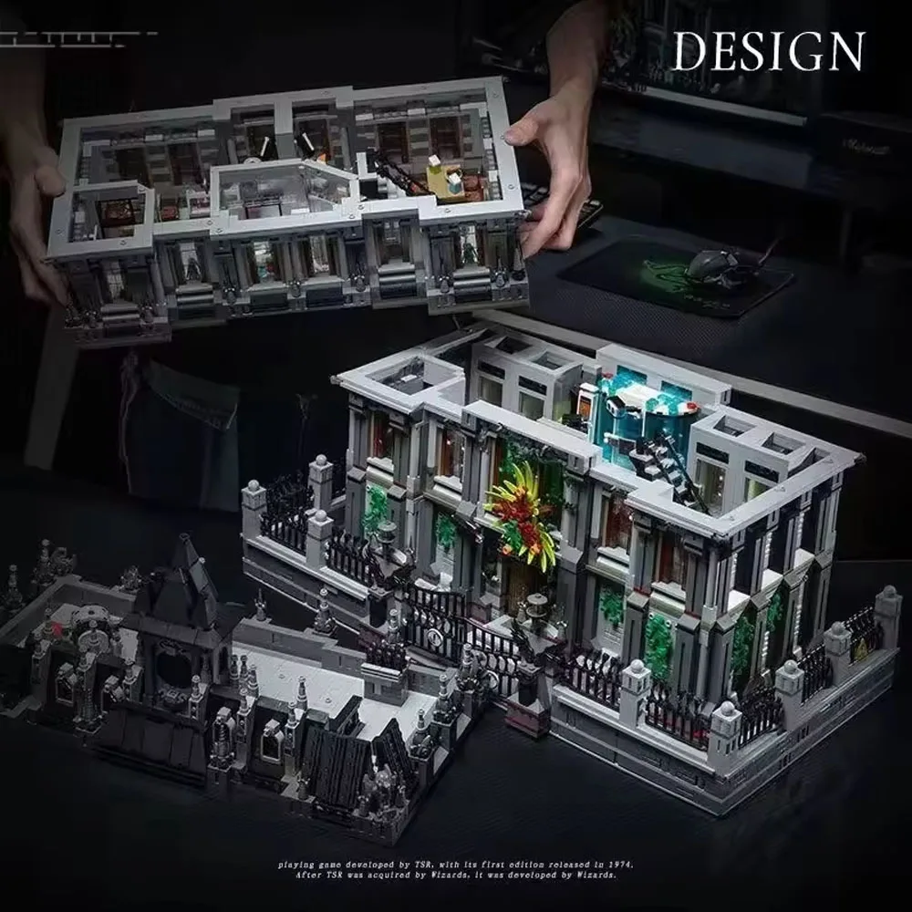 MOC 7537 Elementów Szpital Pszczółkowy Klocki Gotycki Szpital Pszczółkowy Widok Ulicy Zamek Model Architektoniczny Klocki Zabawki Prezent na Halloween dla Dzieci