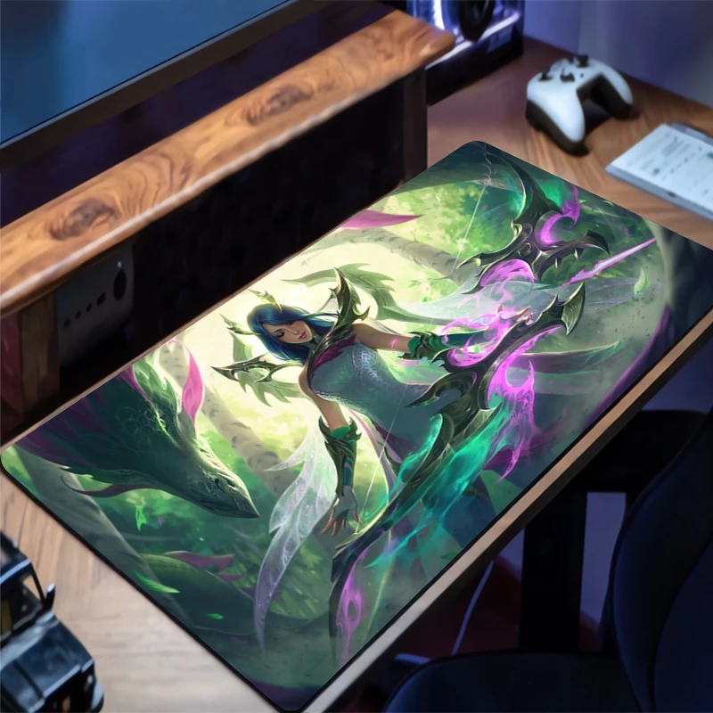 Mouse Pad Large League of Legends Ashe Gamer Keyboard Mat Pads Gaming Desk Protector Laptops Mousepad Deskmat PC carpet Mousepad