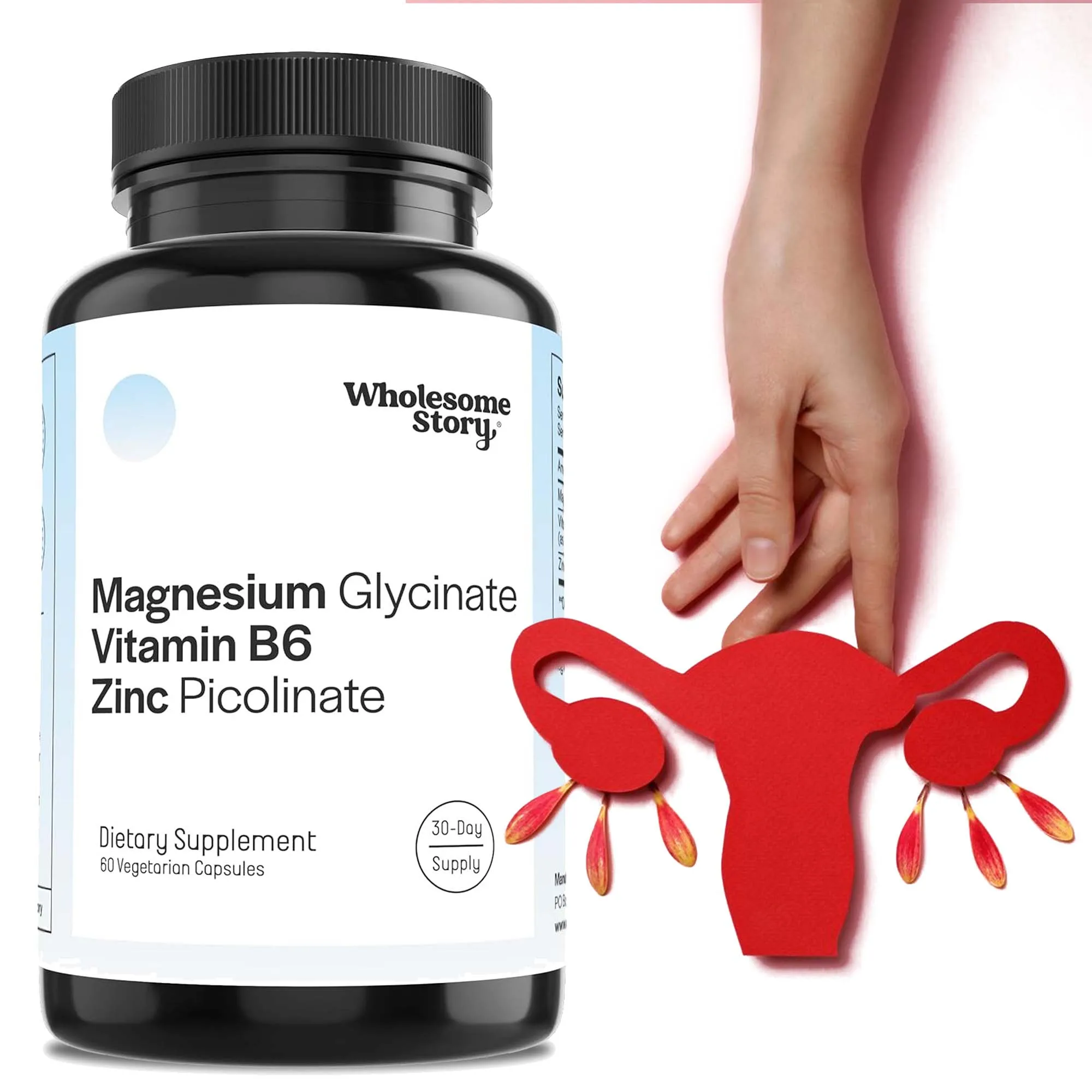 

Magnesium Glycinate, Vitamin B6, Zinc Picolinate Supplements - Supports Immune System and Reproductive Health, Hormone Balance