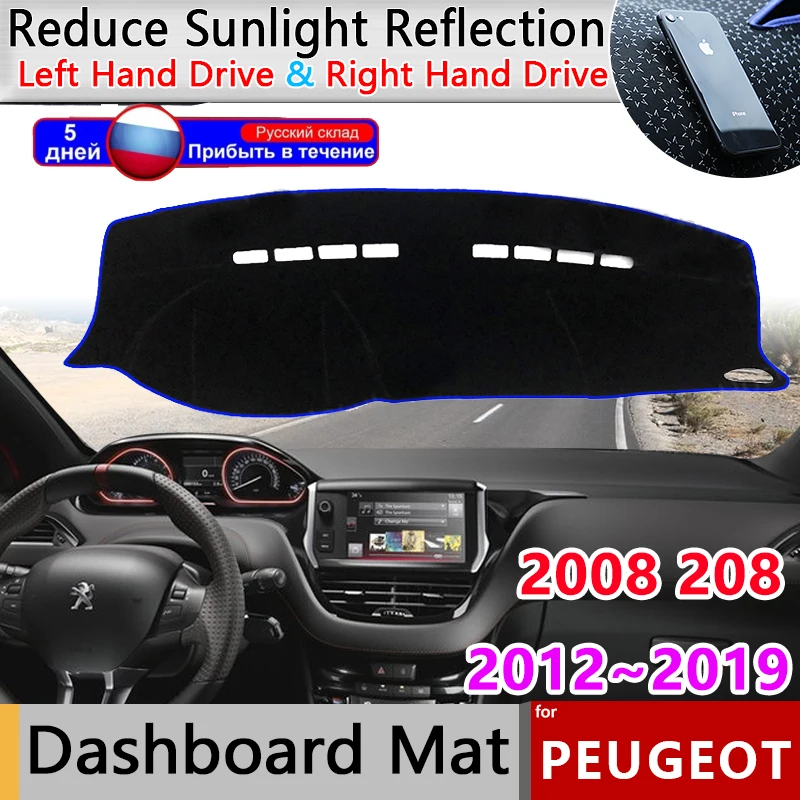 

for Peugeot 208 2012~2019 Anti-Slip Mat Dashboard Cover Pad Sunshade Dashmat Protect Carpet Accessories Active Allure GTI 2015