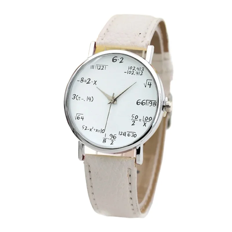 Mode dameshorloge Math Formula Horloges Lederen band Quartz Casual horloge voor dames Dashboard Formule Nieuw creatief ontwerp