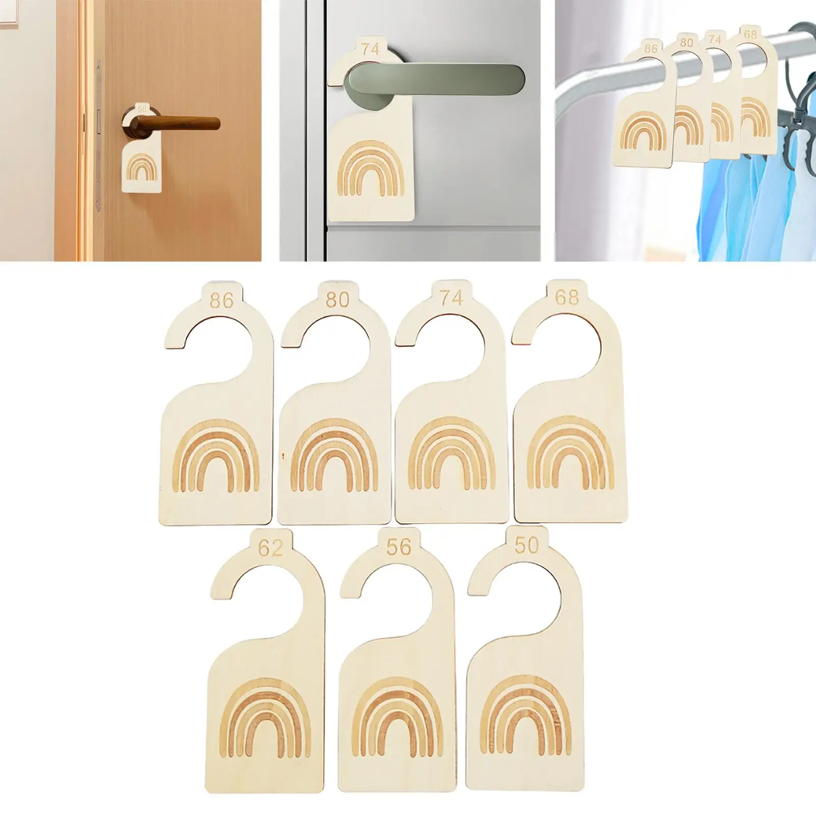 7 stuks babykleertjes maat hanger organisator kinderkamer hanger organisatoren voor kast