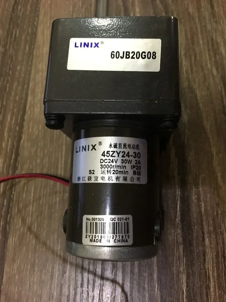

3000 RMP 24V двигатель замедления постоянного тока LINIX Motor to motor 45ZY24-30 / 60JB20G DC gearmotors