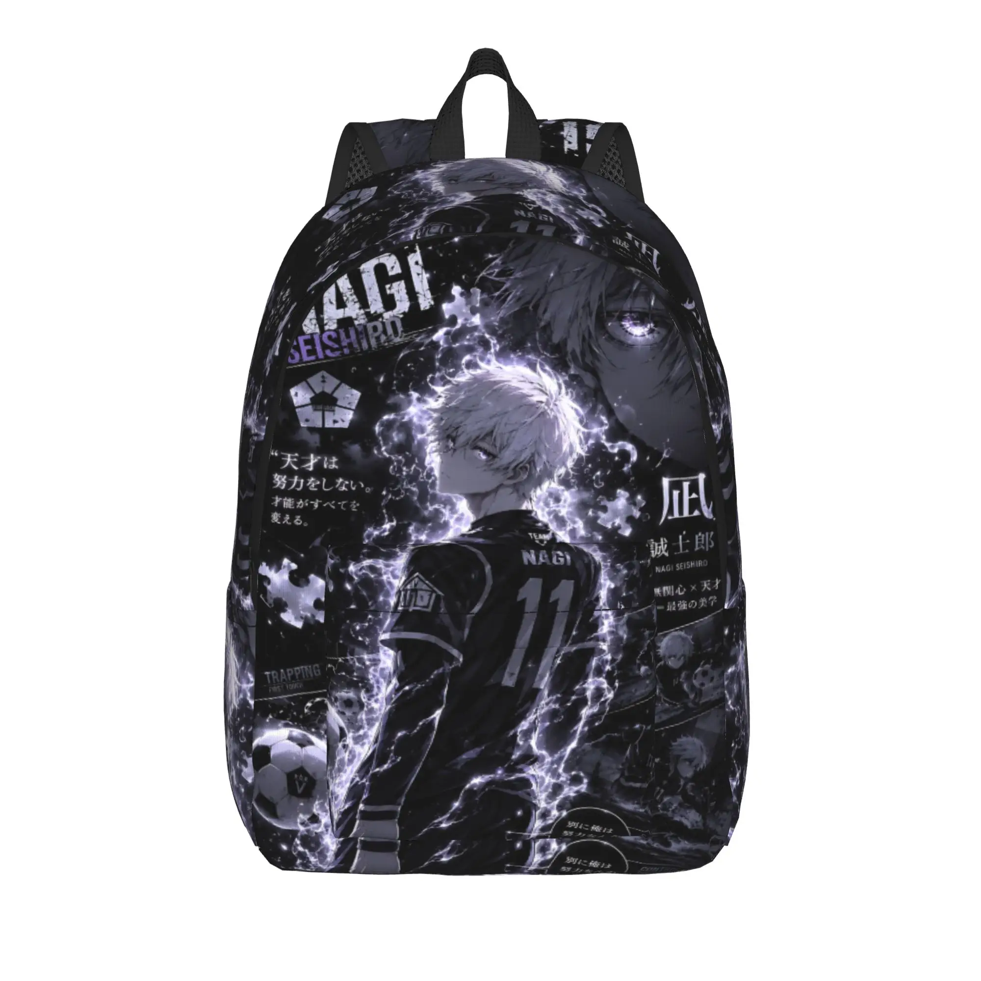 Fashion Blue Lock Football Anime Backpack  Mochilas Daily For School Retro Washable Rucksack