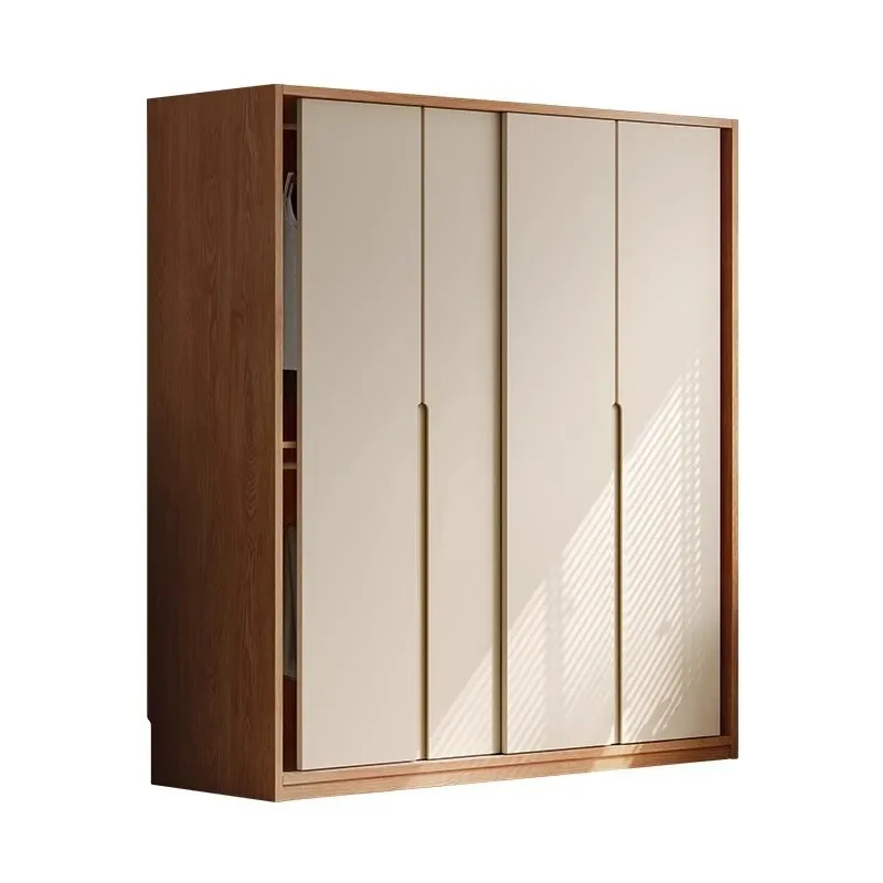 Solid Wood Wardrobes Small Bedroom Multi-functional Wardrobes Sliding Storage Home Furniture Шкафы Для Одежды ZY40YG