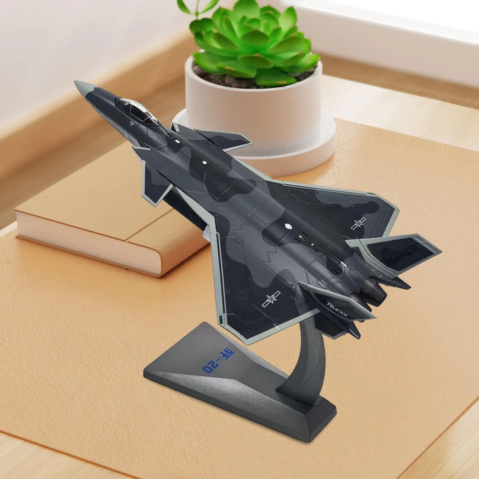 

Diecast Alloy Aircraft Chengdu J-20 Display 1/100 Scale Fighter Model for Room Decor Birthday Gift Souvenir Keepsake Party Favor