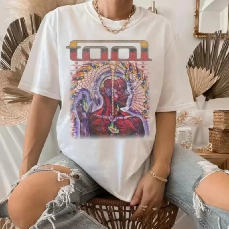 Tool Band T-Shirt Vintage Washed Y2K Ästhetik Unisex Oversized Kurzarm Sommer Baumwolle Retro Streetwear Lässig 2026 Heißer Verkauf – Detail 3