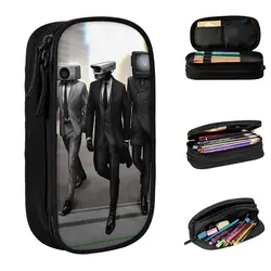 Skibidi Toilet Pencil Cases Anime Cartoon Cameraman Titan Pen Box Bag Girl Boy Large Storage Students School Zipper Pencilcases
