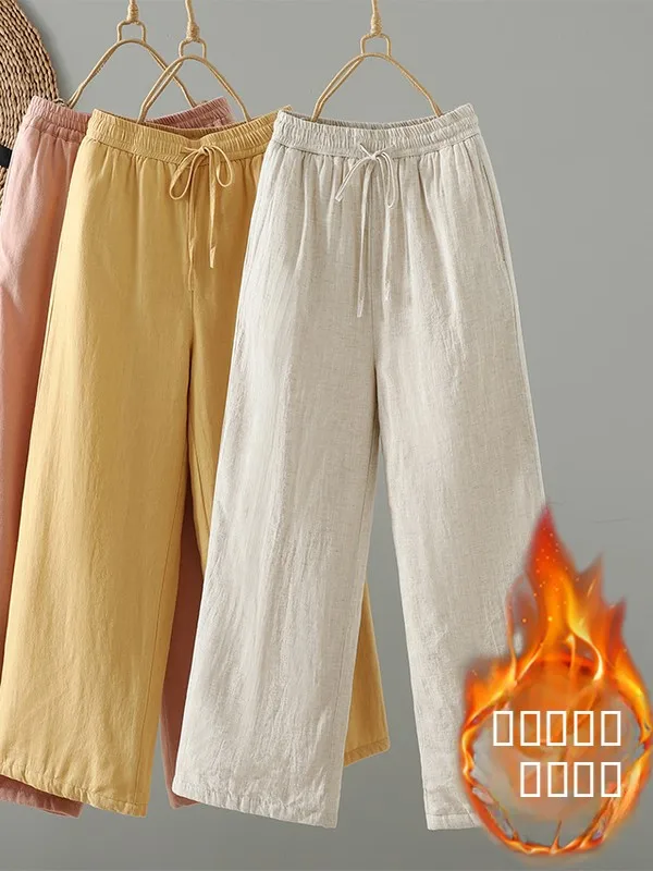 

Женские зимние хлопковые брюки больших размеров: свободные, универсальные, с эффектом похудения, широкие штанины, повседневные, с высокой талией, комфортные и теплые