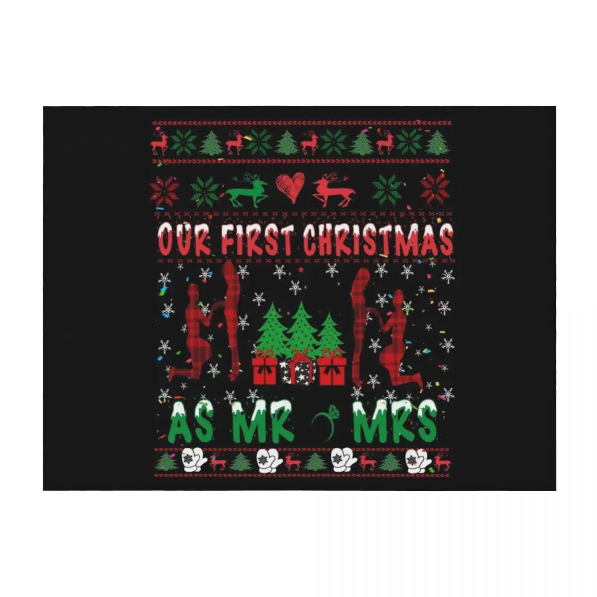 

Our First Christmas As Mr & Mrs 2021 Couple Wife Husband Throw Blanket Beach Luxury Thicken Heavy Blankets