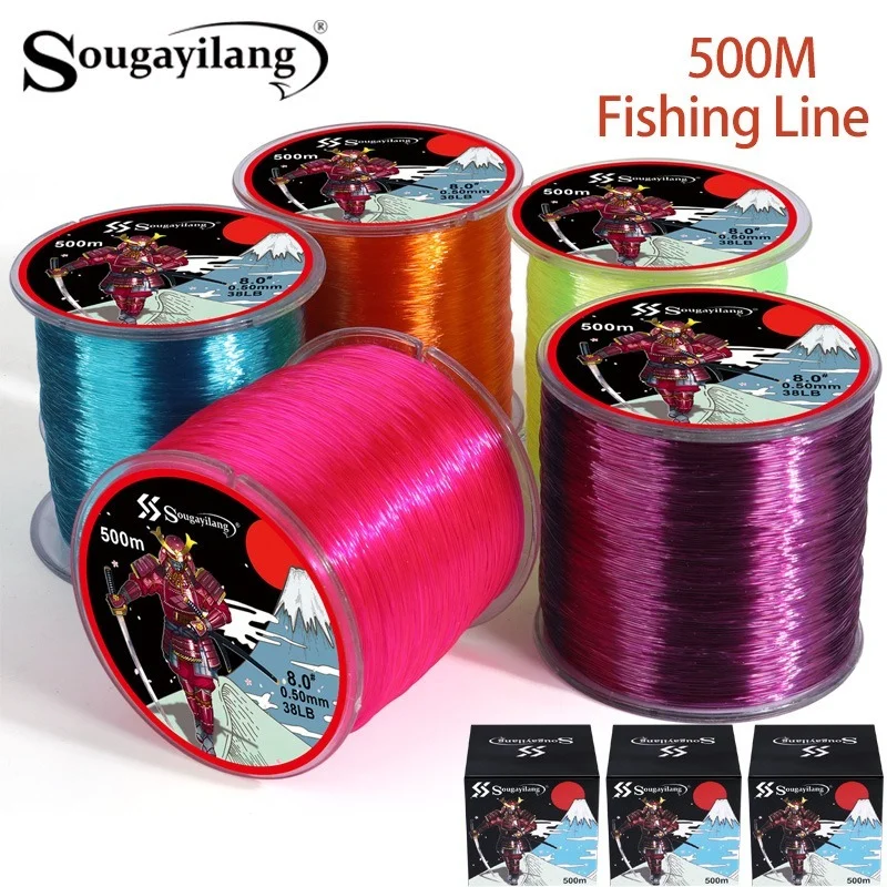 Sougayilang 500M nylonowa żyłka wędkarska 7-38lb Super mocna żyłka wędkarska Fluorowęglowa powłoka zewnętrzna wędkarstwo morskie Pesca