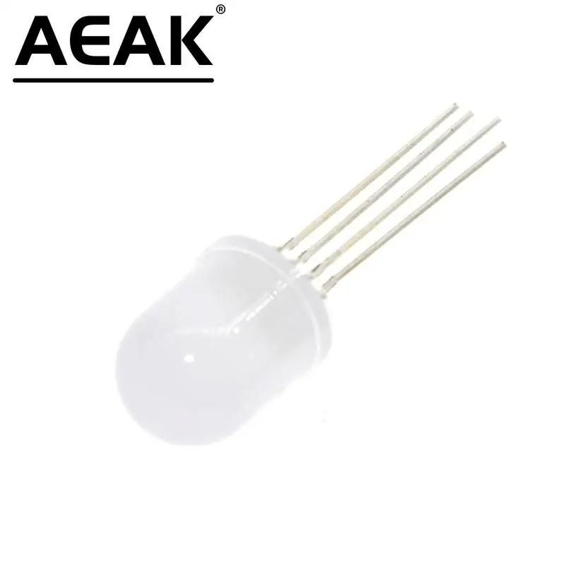 20PCS 10mm Full colors Diffused RGB LED Common Cathode 20mA 3 Colors Red Green Blue 4 Pin 10 mm Light-Emitting Diode Lamp