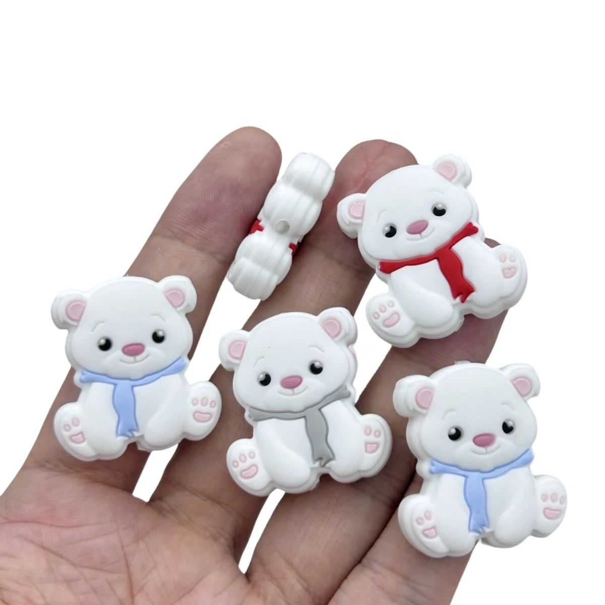 10PC Baby Silicone Bead Little Bear Beads Teethe Baby DIY String Pen Bead Nipple Chains Jewelry Accessories Teethe Kawai Gifts