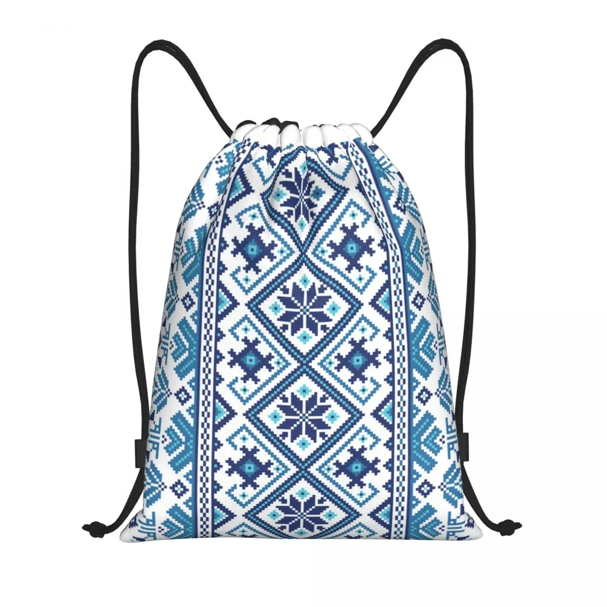 Custom Ukrainian Traditional Embroidery Drawstring Backpack Women Men Sport Gym Sackpack Portable Vyshyvanka Shopping Bag Sack